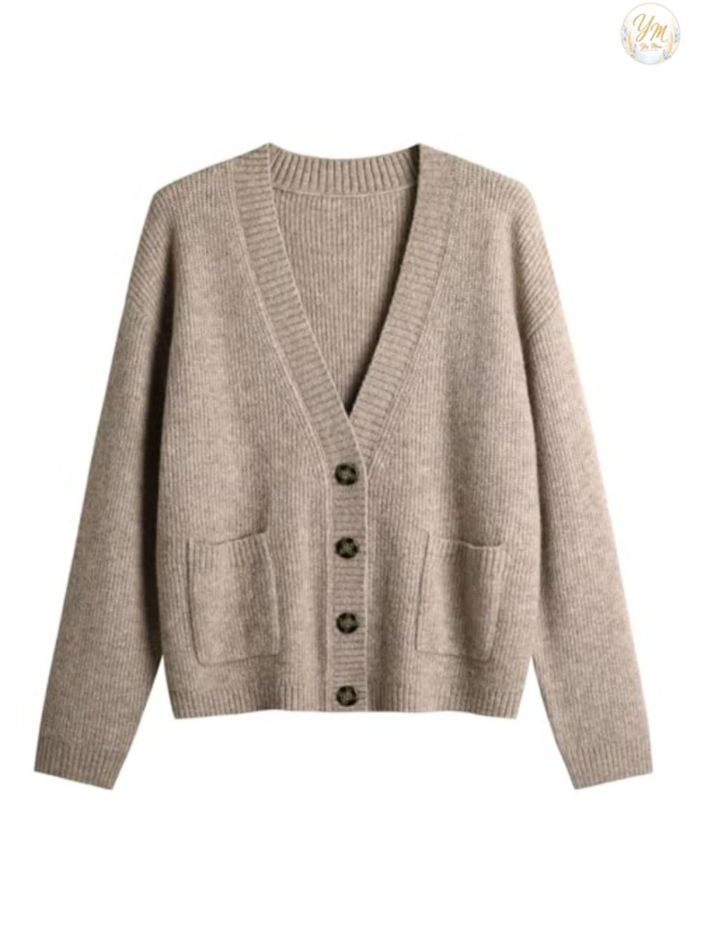 Women's Open Front V-Neck Knit Cardigan Lightweight Cable Sweater
